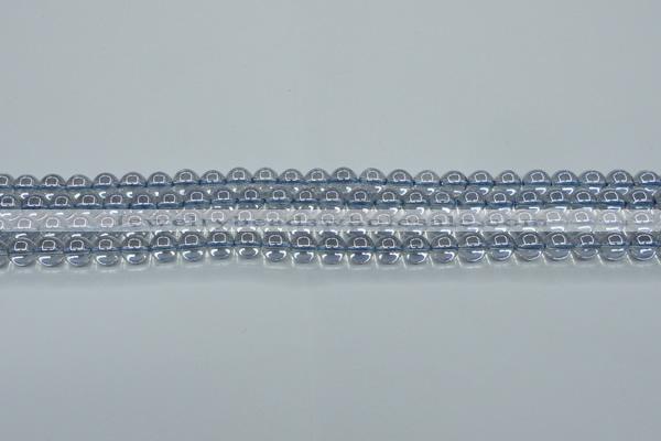 CNC508 15.5 inches 4mm round dyed natural white crystal beads