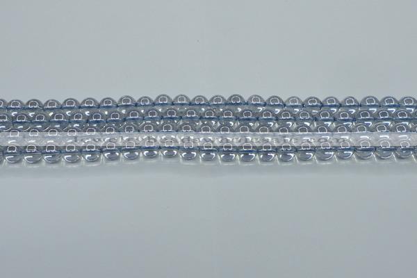 CNC509 15.5 inches 6mm round dyed natural white crystal beads