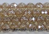 CNC518 15.5 inches 8mm faceted round dyed natural white crystal beads