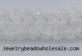 CNC550 15.5 inches 4mm round natural crackle white crystal beads