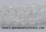 CNC551 15.5 inches 6mm round natural crackle white crystal beads