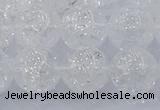 CNC554 15.5 inches 12mm round natural crackle white crystal beads