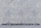 CNC555 15.5 inches 14mm round natural crackle white crystal beads