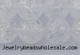 CNC556 15.5 inches 16mm round natural crackle white crystal beads