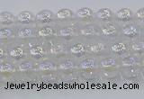 CNC560 15.5 inches 4mm round plated crackle white crystal beads