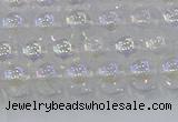 CNC561 15.5 inches 6mm round plated crackle white crystal beads