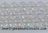 CNC570 15.5 inches 6mm round plated natural white crystal beads