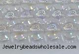 CNC571 15.5 inches 8mm round plated natural white crystal beads