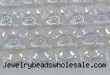 CNC572 15.5 inches 10mm round plated natural white crystal beads