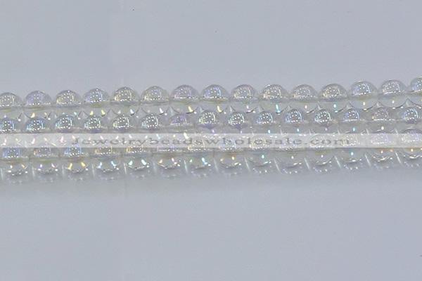 CNC573 15.5 inches 12mm round plated natural white crystal beads