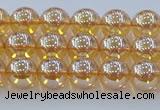 CNC576 15.5 inches 6mm round plated natural white crystal beads