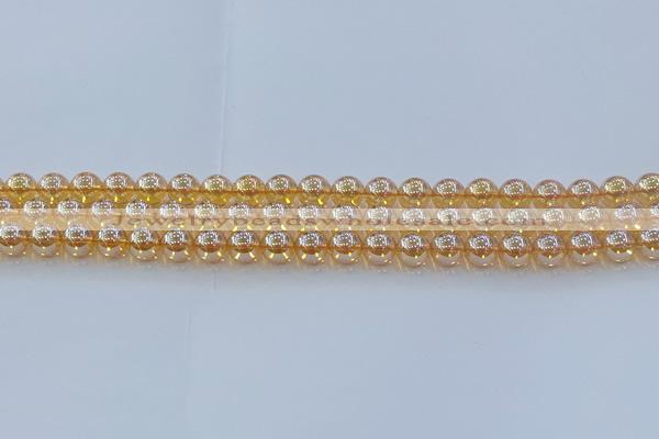 CNC576 15.5 inches 6mm round plated natural white crystal beads