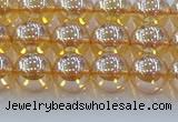 CNC577 15.5 inches 8mm round plated natural white crystal beads