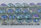 CNC582 15.5 inches 6mm round plated natural white crystal beads