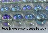 CNC584 15.5 inches 10mm round plated natural white crystal beads