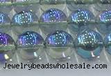 CNC585 15.5 inches 12mm round plated natural white crystal beads