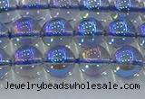 CNC589 15.5 inches 8mm round plated natural white crystal beads