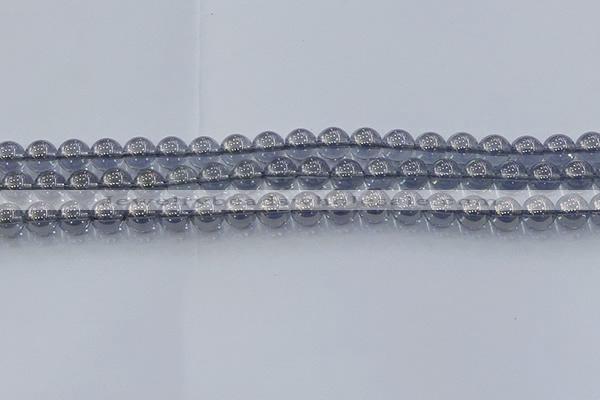 CNC594 15.5 inches 6mm round plated natural white crystal beads