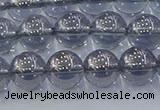 CNC595 15.5 inches 8mm round plated natural white crystal beads