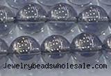 CNC598 15.5 inches 14mm round plated natural white crystal beads