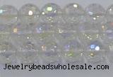 CNC601 15.5 inches 6mm faceted round plated natural white crystal beads