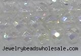 CNC609 15.5 inches 8mm faceted round plated natural white crystal beads