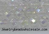 CNC610 15.5 inches 10mm faceted round plated natural white crystal beads