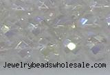 CNC611 15.5 inches 12mm faceted round plated natural white crystal beads