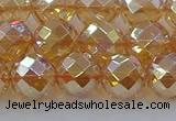 CNC622 15.5 inches 10mm faceted round plated natural white crystal beads