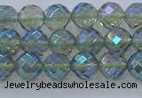 CNC626 15.5 inches 4mm faceted round plated natural white crystal beads