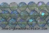 CNC627 15.5 inches 6mm faceted round plated natural white crystal beads