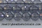 CNC639 15.5 inches 6mm faceted round plated natural white crystal beads