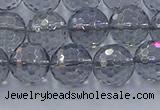 CNC641 15.5 inches 10mm faceted round plated natural white crystal beads