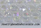 CNC646 15.5 inches 8mm faceted round plated natural white crystal beads