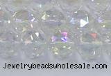 CNC647 15.5 inches 10mm faceted round plated natural white crystal beads