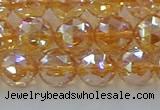 CNC653 15.5 inches 10mm faceted round plated natural white crystal beads