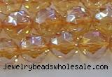 CNC654 15.5 inches 12mm faceted round plated natural white crystal beads