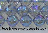 CNC659 15.5 inches 10mm faceted round plated natural white crystal beads