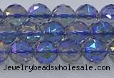 CNC664 15.5 inches 8mm faceted round plated natural white crystal beads