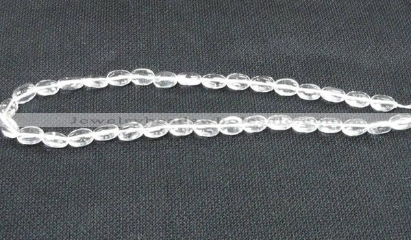 CNC69 15 inches 8*16mm oval grade A natural white crystal beads