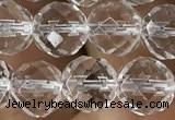 CNC704 15.5 inches 10mm faceted round white crystal beads