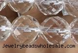 CNC705 15.5 inches 12mm faceted round white crystal beads