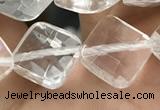 CNC754 15.5 inches 10*10mm faceted diamond white crystal beads