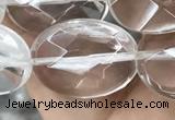 CNC766 15.5 inches 15*20mm faceted oval white crystal beads