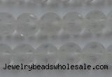 CNC82 15.5 inches 8mm carved round matte white crystal beads