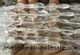 CNC841 15.5 inches 10*14mm faceted oval white crystal beads