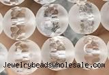 CNC851 15.5 inches 8mm faceted round white crystal beads