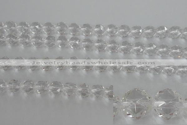 CNC89 15.5 inches 8mm faceted round natural white crystal beads