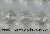 CNC90 15.5 inches 10mm faceted round natural white crystal beads