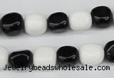 CNG02 15.5 inches 9*12mm nuggets black & white agate beads